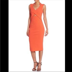 Nicholas Tangerine Bandage Crossband Midi Dress in size 2